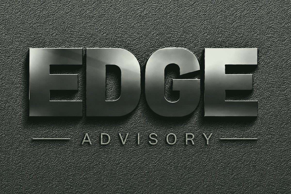 The EDGE Advisory mark embossed on a dark surface